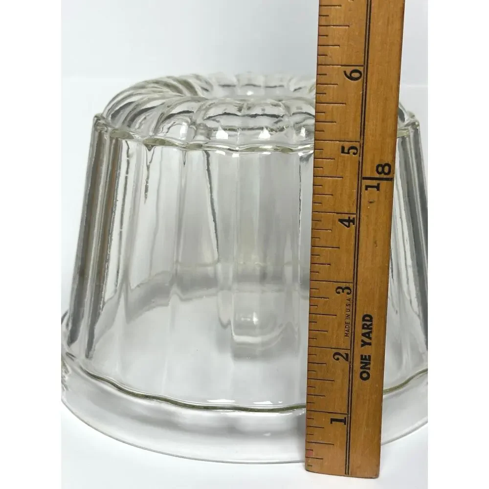 Vintage 1930s clear bundt jello cake mold Schott Jenaer Glas Borosilica Germany